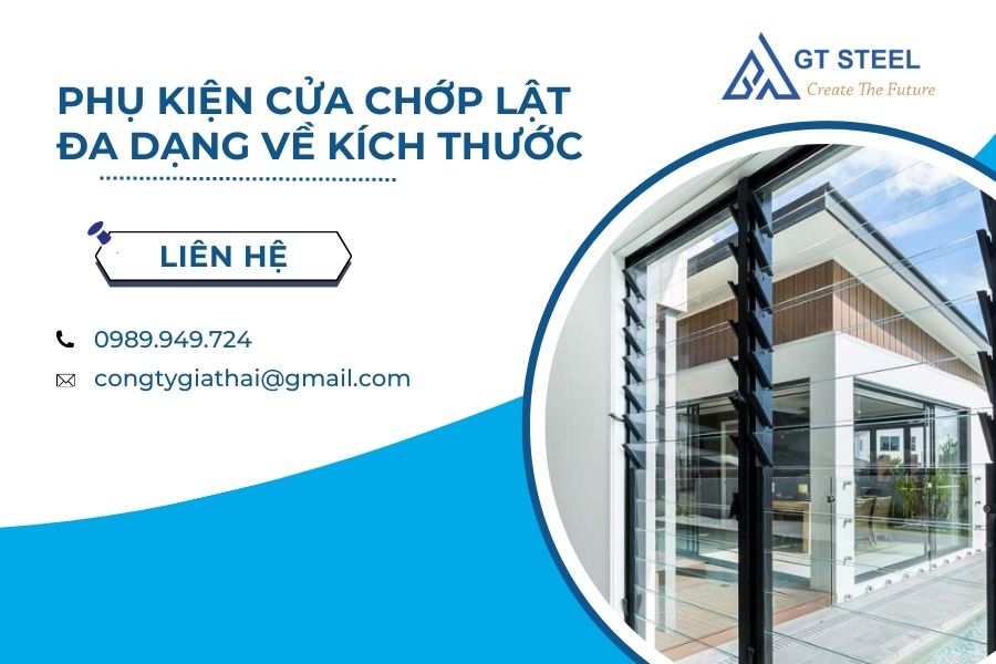 Phụ Kiện Cửa Chớp Lật Đa Dạng Về Kích Thước