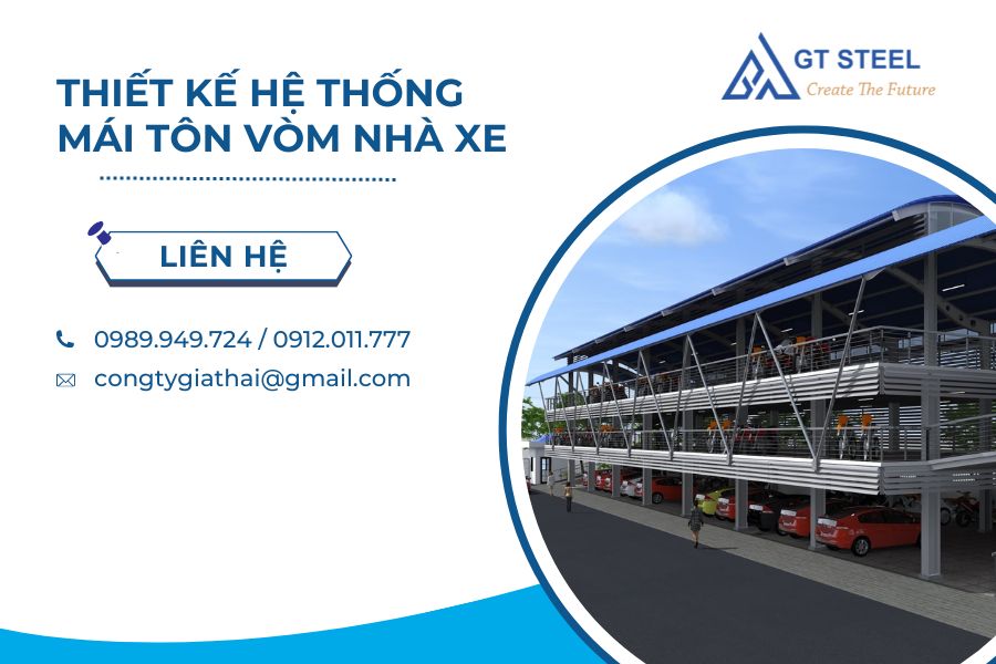 Thiết Kế Hệ Thống Mái Tôn Vòm Nhà Xe