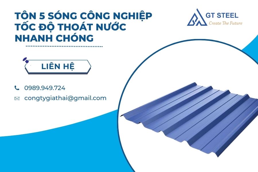 Tôn 5 sóng công nghiệp là hiện đang được ưa chuộng trong công nghiệp xây dựng. Gia Thái Steel sẽ tổng hợp tất cả những thông tin về tôn 5 sóng công nghiệp.